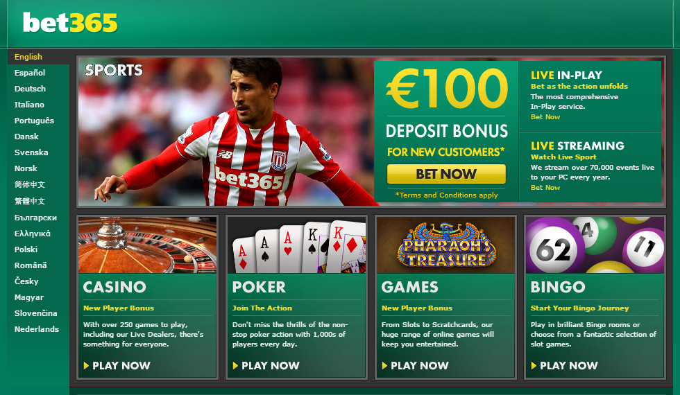 First page Bet365 Casino